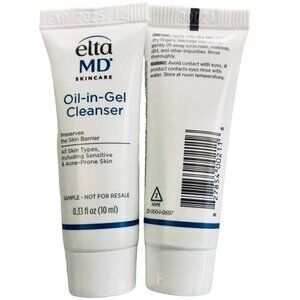 Elta MD Oil-In-Gel Cleanser Set of 2 EltaMD Travel All Skin Types 0.33oz/10mL